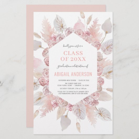 Begrotingsklasse 2023 Uitnodiging Boho Afstudeerde (Voorkant / Achterkant)