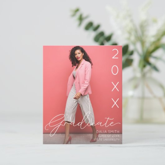 Begrotingsklasse jaar Afstuderen aankondiging foto (Staand voorkant)