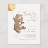 Begrotingskraan Wacht Beer neutraal Baby shower (Voorkant)