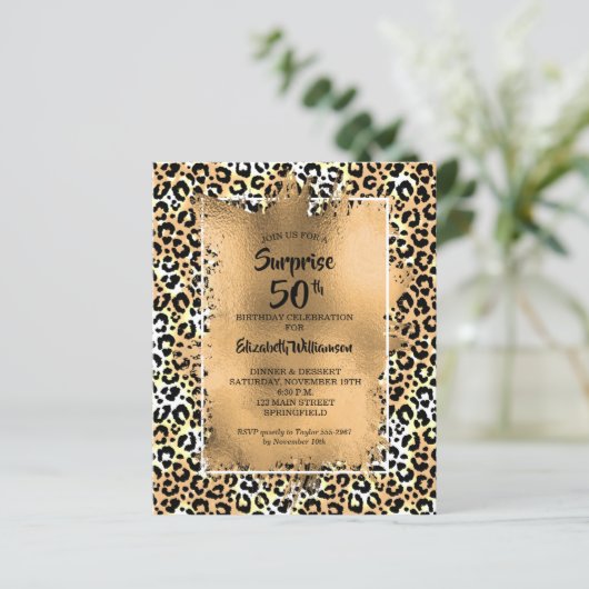 Begrotingsluipaard 50e verjaardag van uitnodiginge (Staand voorkant)
