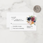 Begrotingsmarine, Burgundy Pink Floral 2SM No Meal Notitiekaartje (Voorkant / Achterkant in situ)