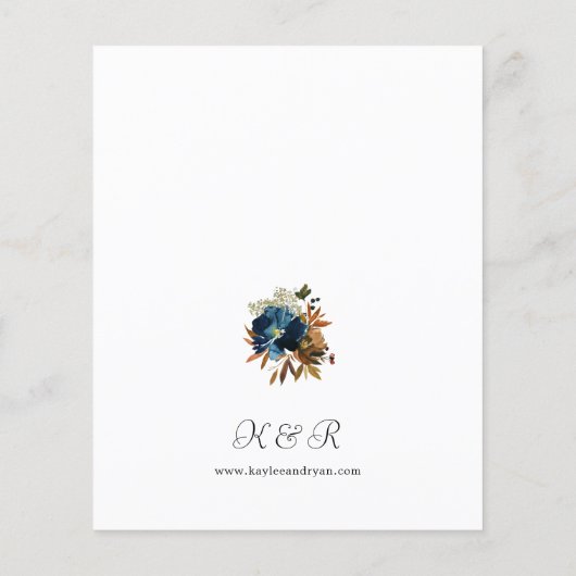 Begrotingsmarine, Sinaasappel en bruine Floral 2 b Flyer (Achterkant)