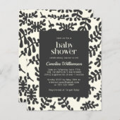 Begrotingsmatisme Botanische Black White Baby show (Voorkant / Achterkant)