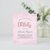 Begrotingsmeisje met Baby shower blush roze glitte (Staand voorkant)