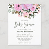 Begrotingsmiddelen Lila Pink Floral Cute Baby show (Voorkant)