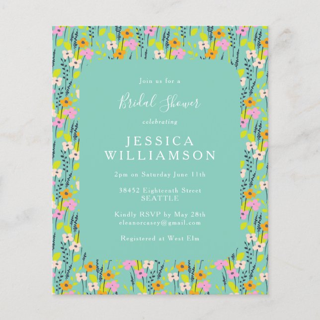 Begrotingsmiddelen  Mint Floral Vrijgezellenfeest  (Voorkant)