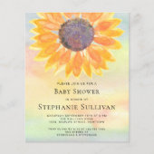 Begrotingsmiddelen Waterverf Zonnebloem Baby showe (Voorkant)