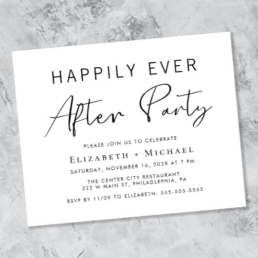 Begrotingsminimumaantal bruiloft na partijuitnodig