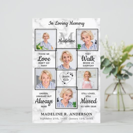 Begrotingsmodern Marmer Memorial Funeral Programme (Staand voorkant)