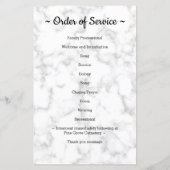 Begrotingsmodern Marmer Memorial Funeral Programme (Achterkant)