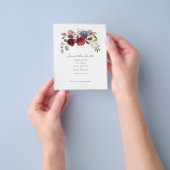 Begrotingsmoderne Bourgogne Floral redt de datum Flyer (Hand)