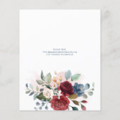 Begrotingsmoderne Bourgogne Floral redt de datum Flyer (Achterkant)