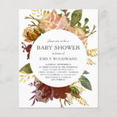 Begrotingsnajaar Rustic Floral Baby shower (Voorkant)
