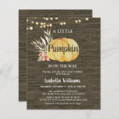 Begrotingsnajaar Rustic Wood Pumpkin Baby shower (Voorkant / Achterkant)