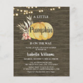 Begrotingsnajaar Rustic Wood Pumpkin Baby shower (Voorkant)