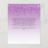 BEGROTINGSNIEUWE KIERS Paarse Unicorn uitnodigen (Achterkant)