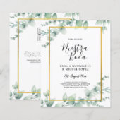 BEGROTINGSNUESTRA BODA Eucalyptus GOLD QR CODE Fly (Voorkant / Achterkant)