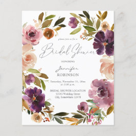 BegrotingsPaars en Blush Pink Floral Vrijgezellenf