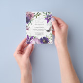 BegrotingsPaars - Lavender & Violet Floral Wedding Flyer (Hand)