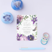 BegrotingsPaars - Lavender & Violet Floral Wedding Flyer (Enkel)