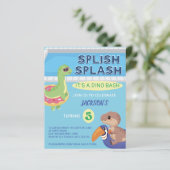 BEGROTINGSPLAKJE Dino Pool Birthday (Staand voorkant)