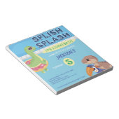 BEGROTINGSPLAKJE Dino Pool Birthday Notitieblok (Schuin)