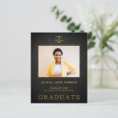 Begrotingsrecht school afstuderen foto aankondigin (Staand voorkant)