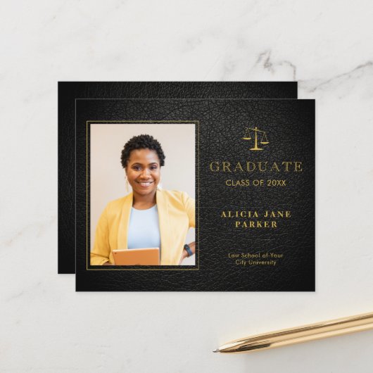 Begrotingsrecht school afstuderen foto aankondigin (Voorkant / Achterkant in situ)