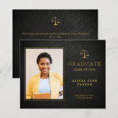 Begrotingsrecht school afstuderen foto aankondigin (Voorkant / Achterkant)