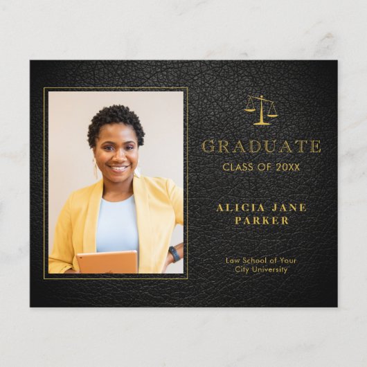 Begrotingsrecht school afstuderen foto aankondigin (Voorkant)