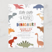 Begrotingsroar! Cute Dinosaurs Boy Birthday Party (Voorkant)