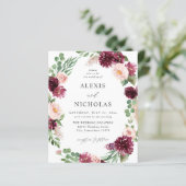 Begrotingsroze en Bourgogne Floral 7 bruiloft (Staand voorkant)