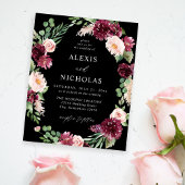 Begrotingsroze en Bourgogne Floral 7 bruiloft - zw Flyer