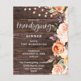 Begrotingsroze en PerzikFloral met Lichtvrienden Flyer