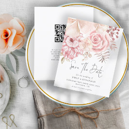 Begrotingsroze Florals QR-code behalve datum