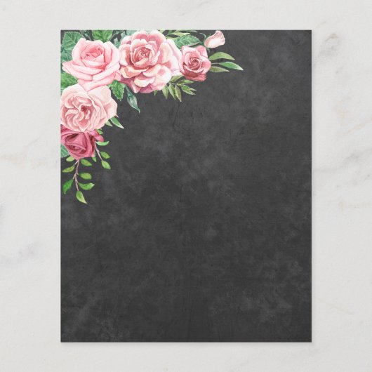 Begrotingsroze rozen uitnodiging voor 60e verjaard (Achterkant)