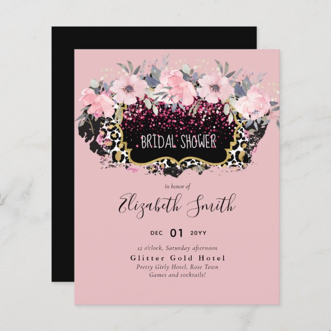 Begrotingsroze Vrijgezellenfeest voor moderne meis (Voorkant / Achterkant)