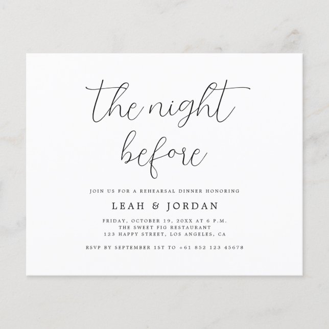 Begrotingsrust de nacht voor het repetitief avonde (Voorkant)