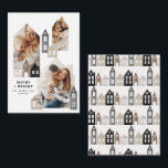 begrotingsschandaal kerstmis Scandinavische huizen Notitiekaartje<br><div class="desc">Moderne Japanse Kerstmis Scandinavische huizen stijlvol,  eenvoudig ontwerp met 3 fotovakantiekaarten</div>