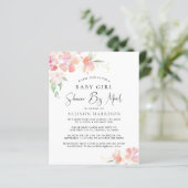 Begrotingsschoen per post Floral Baby Girl uitnodi (Staand voorkant)