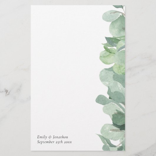 Begrotingsscript Eucalyptus Leaves Weduwmenu (Achterkant)