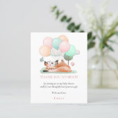 Begrotingsslapende fox roze Baby shower Dank u (Staand voorkant)