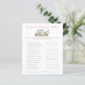 Begrotingsspel Raad wie pap Baby shower roze mam (Staand voorkant)