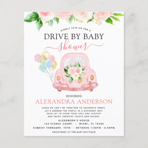 Begrotingsstation op Baby shower - Floral Blush Pi Flyer