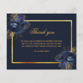 Begrotingssympathie blauw bloemgoud bedankt foto (Voorkant)