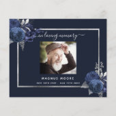 Begrotingssympathie blauwe floral Silver bedankt f (Achterkant)