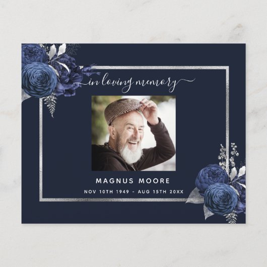 Begrotingssympathie blauwe floral Silver bedankt f (Achterkant)