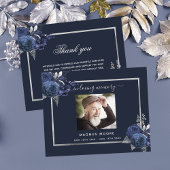 Begrotingssympathie blauwe floral Silver bedankt f