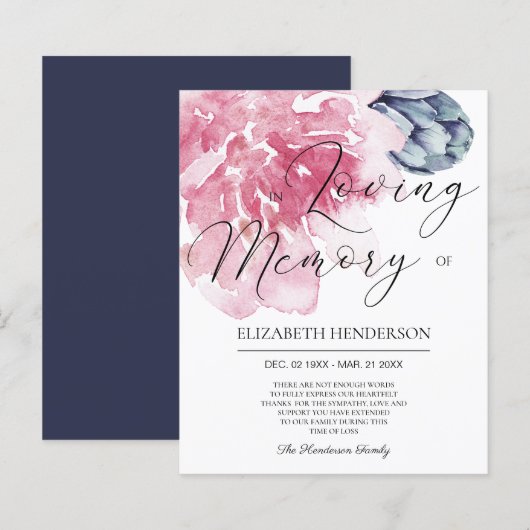 Begrotingssympathie Dank je wel. Papierblad (Voorkant / Achterkant)