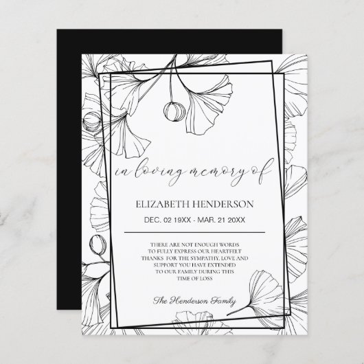 Begrotingssympathie Dank je wel. Papierblad (Voorkant / Achterkant)